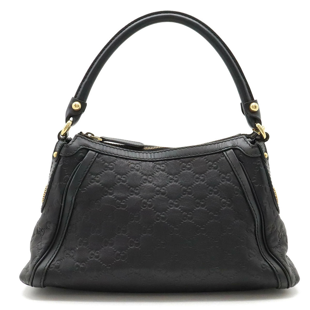 Gucci Guccissima Studded Shoulder Bag Hobo Leather Black